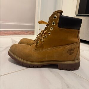 Timberland Wheat Nubuck Boots with Black Collar - Classic Boots